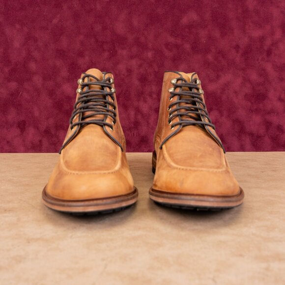 Warfield & Grand Men Cognac Leather Lace-up Dress Combat Boots sz 13 - Picture 3 of 8